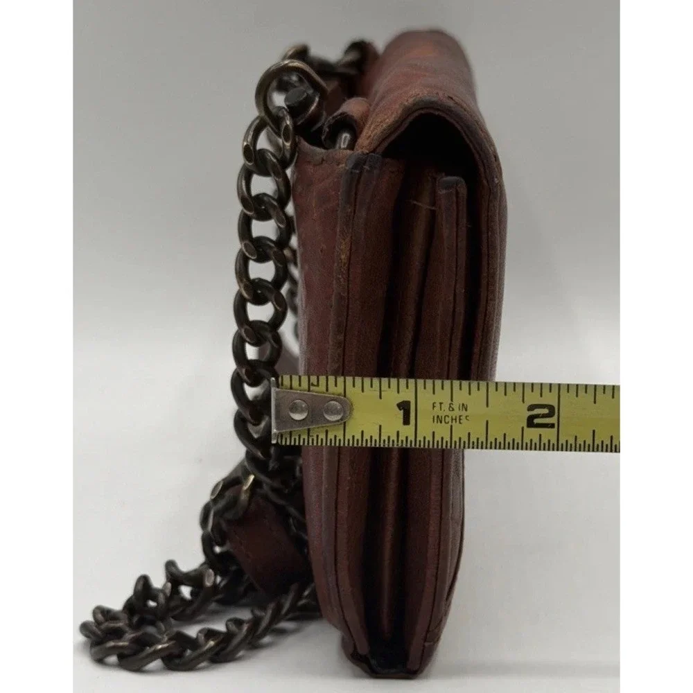 Vintage Will Leather Goods Envelope Clutch w/removable Chain Shoulder Strap.